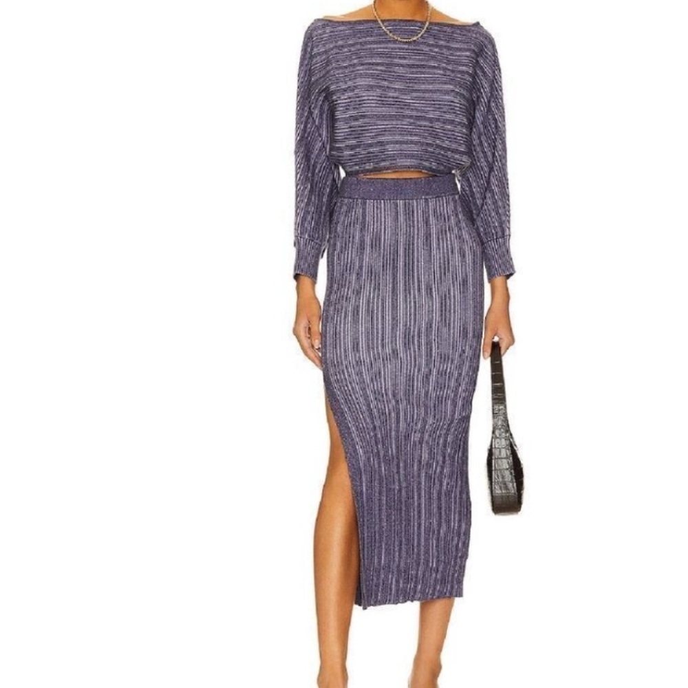 Misa Los Angeles Women's Gloria Skirt Nightshade & Crocus Size M MSRP $295